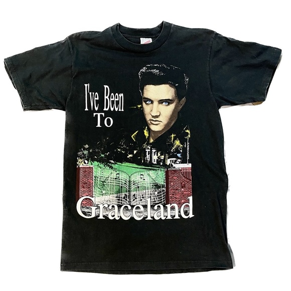 Vintage Jerzees 1992 Elvis Presley Graceland Memphis Tennessee T-Shirt Medium - Picture 1 of 4